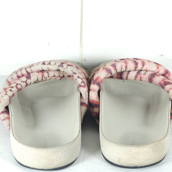 ISABEL MARANT Women's EU39 US8-8,5 Holden Velvet Pink Tie Dye Slide Sandals - Picture 10 of 16